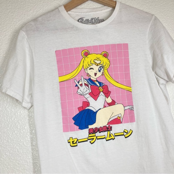 Sailor Moon Womens Tee Shirt White Medium CottonShort Sleeve CrewNeck - Picture 5 of 9
